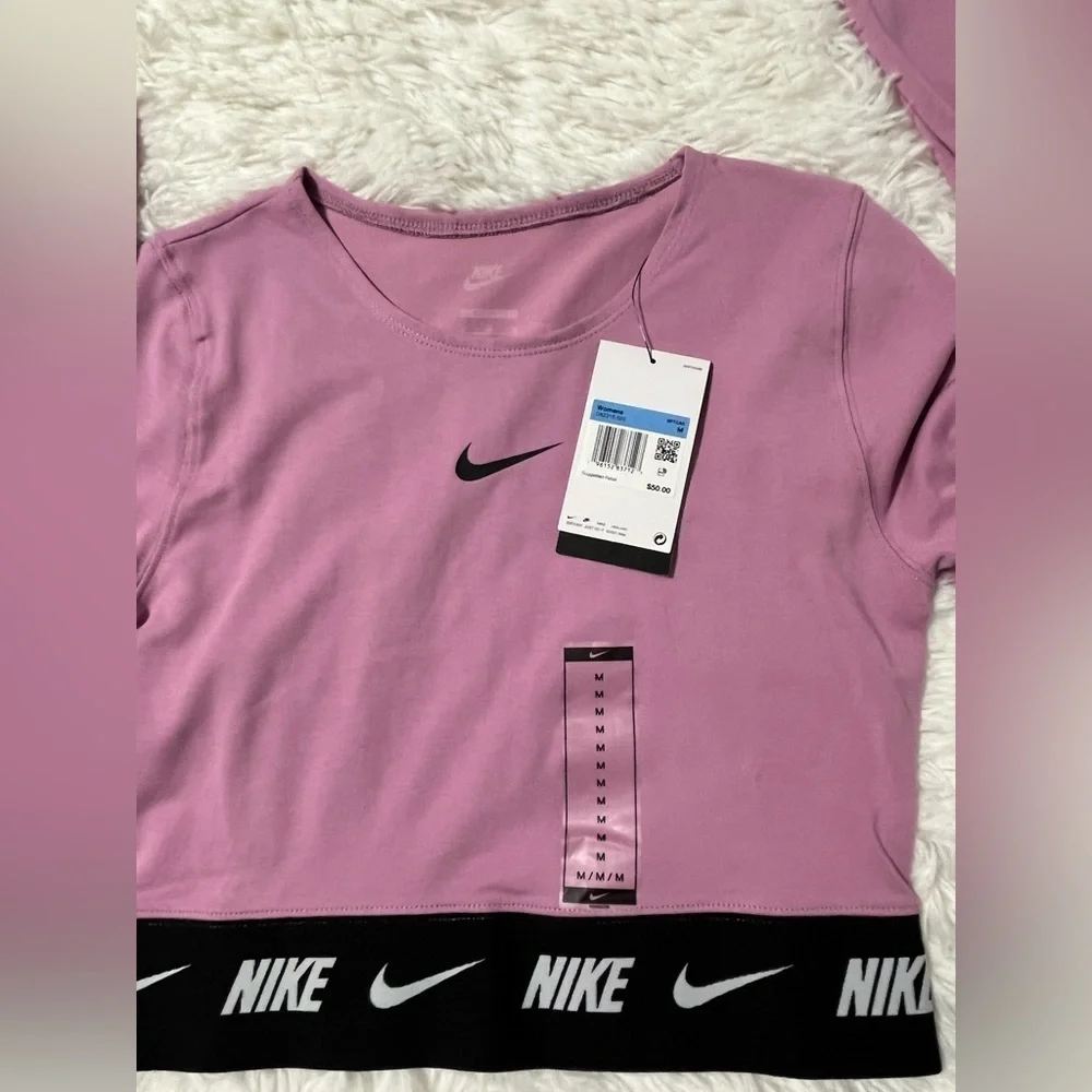 Nike | NSW Tape Crop Top in Orchid/Black | NWT!